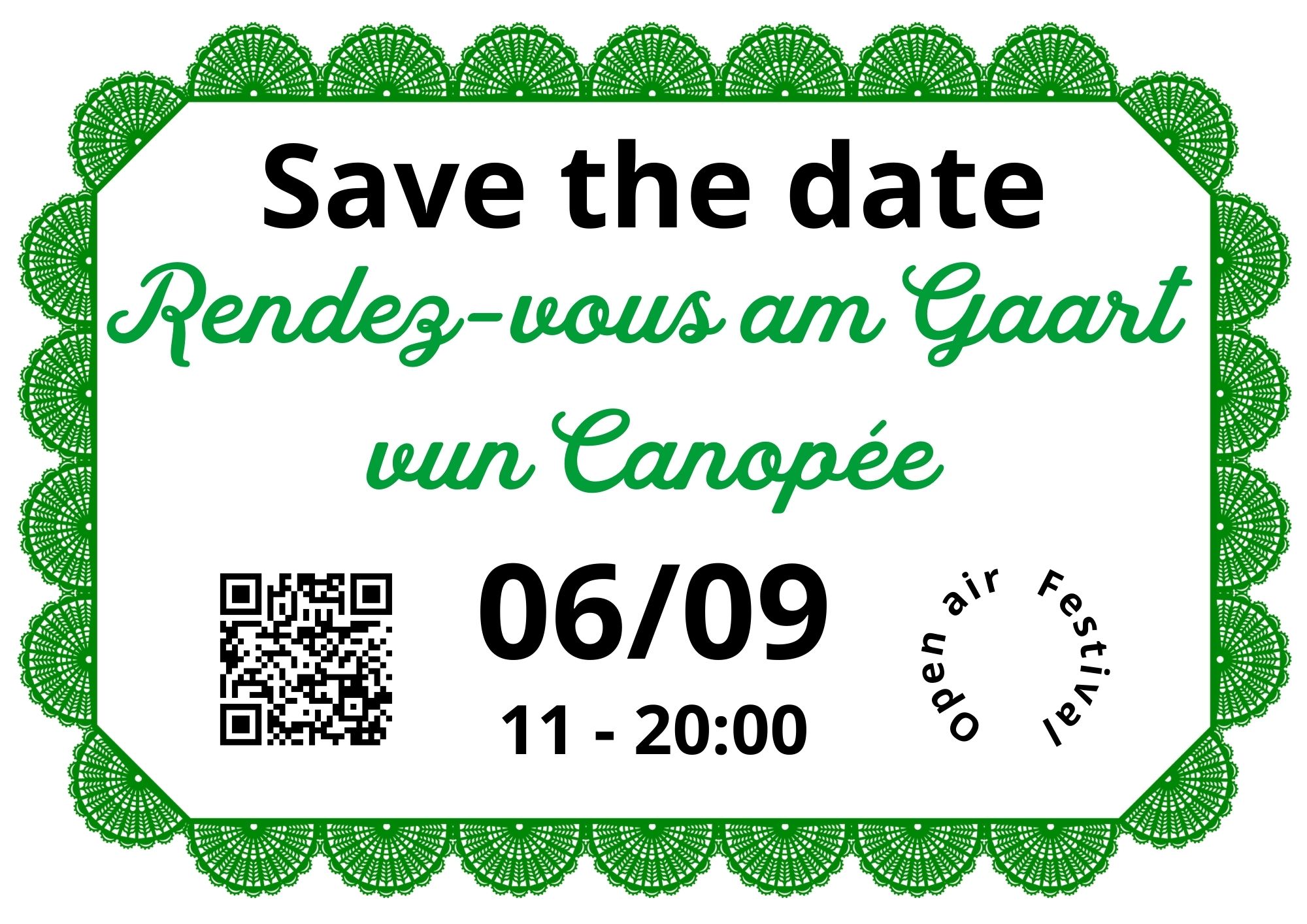 06/09/25 SAVE THE DATE : Rendez-vous am Gaart vun Canopée